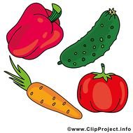 Bildtitel Gem uumlse Tomate Gurke Paprika Moehre Cliparts N2