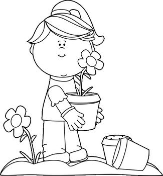 Flower Garden Clip Art Black And White N3