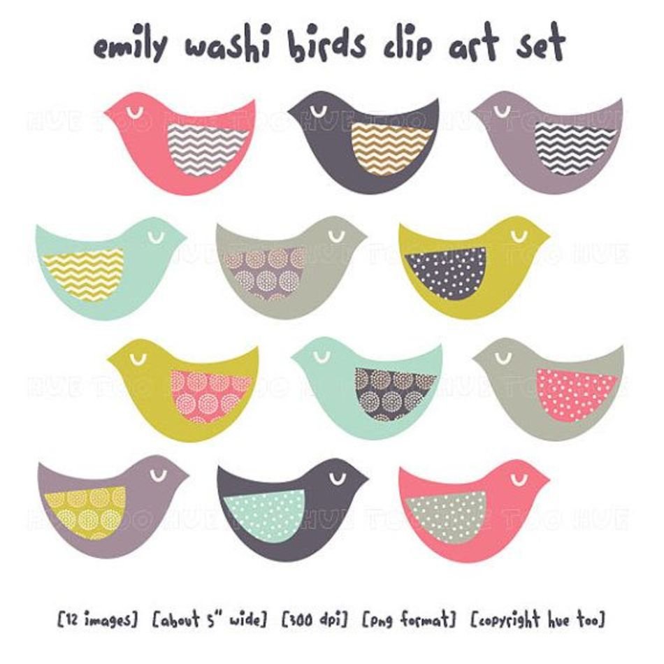 Bird Clip Art Cute Birds Clipart Washi Tape Patterns Girls Colors