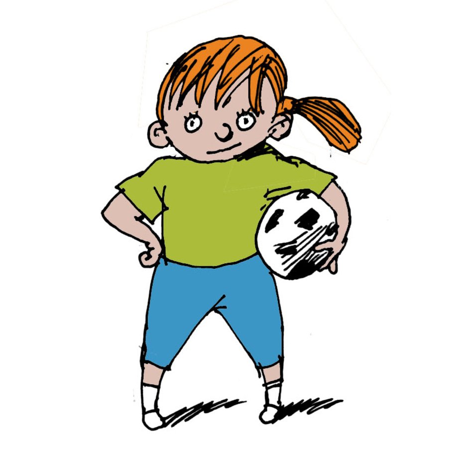 girl foottball drawing