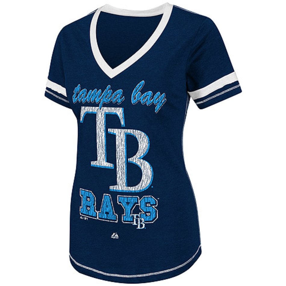 Tampa Bay Rays Womens Bling Beauty Fashion Top By Majestic Athletic