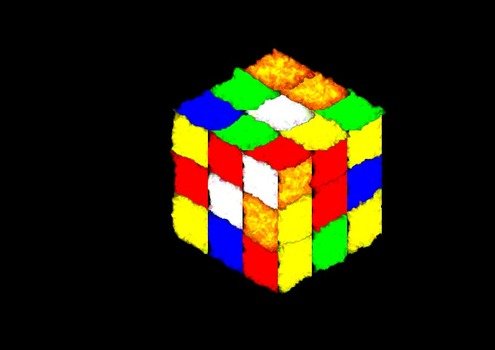 drawn rubik cube on a black background