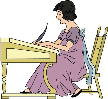 Woman Writing At Desk