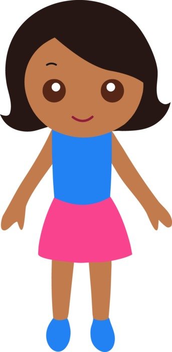 drawing of a little girl with dark skin