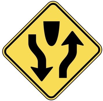 Divided Highway Ahead Sign N2