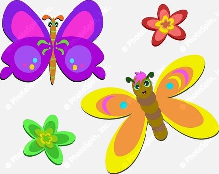 Cute Butterfly And Flower Clip Art