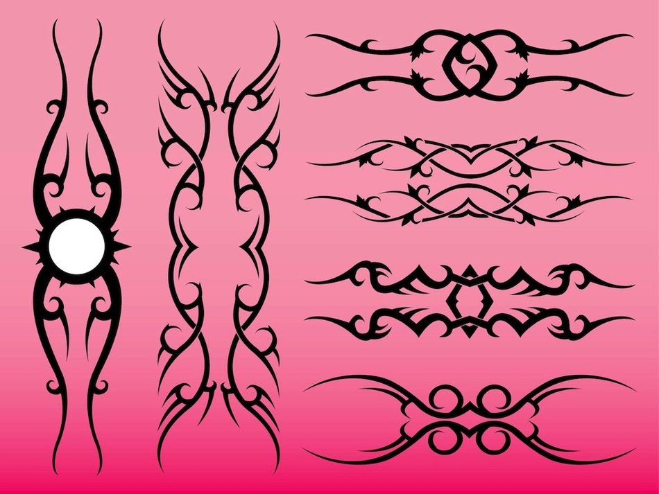 Ä°llustration of Tribal Tattoos Graphics