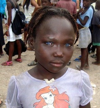Haitian Girl With Beautiful Blue Eyes