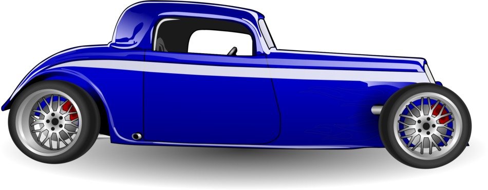 drawing of the blue car