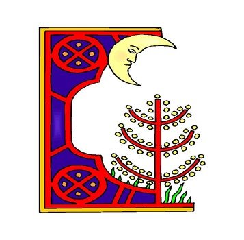 moon over a tree as a graphic image