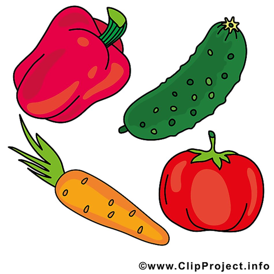Bildtitel Gem uumlse Tomate Gurke Paprika Moehre Cliparts N2