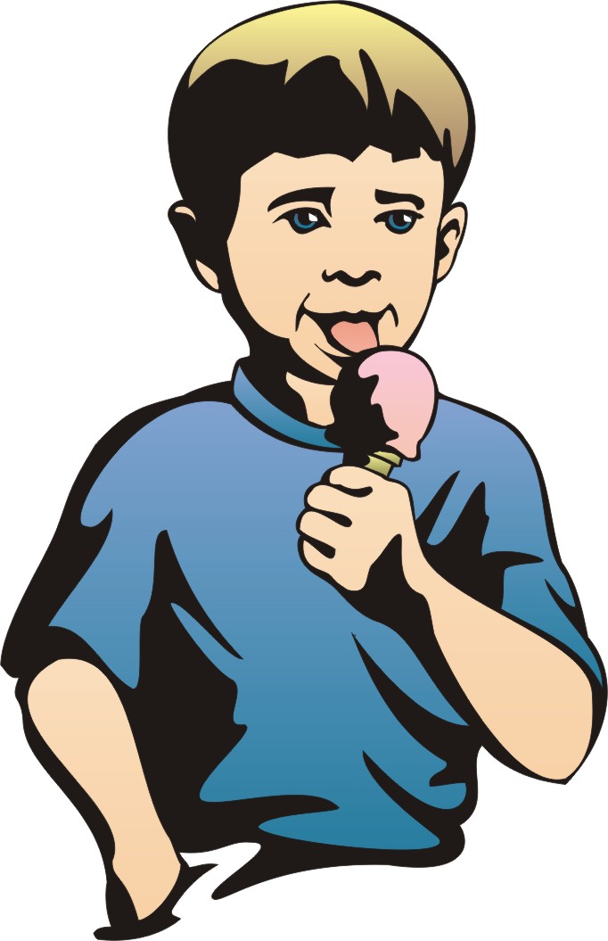 Boy Eating Ice Cream drawing free image download