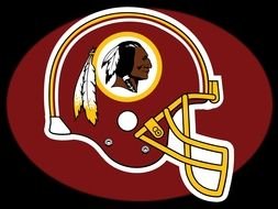 Washington Redskins, Logo on football Helmet