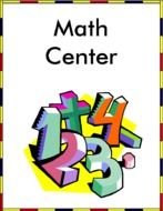 Clipart of Math Center Sign