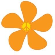 orange Flower Peace Sign drawing