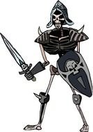 Clip art of skeleton soldier