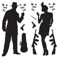 Gangsters Silhouette Clip Art N3