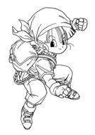 Dragon Ball Z as black and white illustration