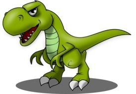 cartoon dark green dinosaur