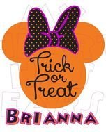 Printable DIY Trick Or Treat Minnie Mouse Halloween PERSONALIZED Iron
