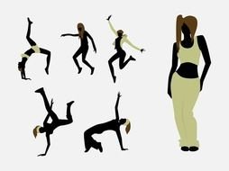 female Hip Hop Dancer, Silhouetts