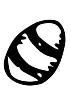 painted black and white stone