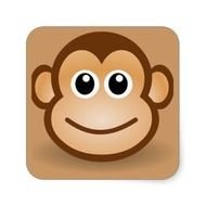 76 Free Cute Cartoon Monkey Clipart Illustration Square Sticker