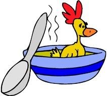 chiken soup drawing