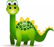 cartoon green dragon with round eyes on a white background