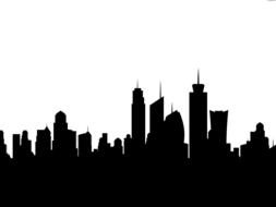 City Skyline Silhouette black and white