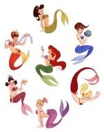 Ariels Sisters Little Mermaid Drawings