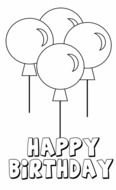 Happy Birthday Balloon Coloring Pages drawing