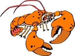 scared cartoon lobster