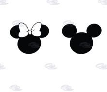 Mickey Minnie Mouse Head Silhouette N2