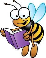 Bee Reading Clip Art N2