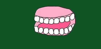 painted jaw on a green background