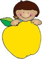 Apple for Kindergarten as a graphic illustration