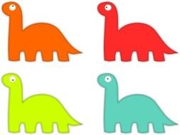 multi-colored dinosaurs as a graphic illustration