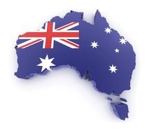 Pictured Australia flag on map