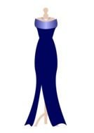 Prom blue Dress Clip Art drawing