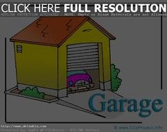 Living Room House With Garage Clipart Bild