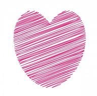 striped heart on a white background