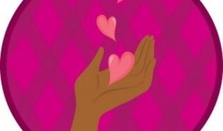 pink hearts in hand as a picture for clipart