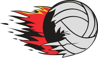 Volleyball fire drawing