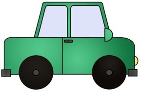 drawn green car