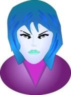 Women Angry Face drawing