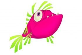 painted pink tropical fish