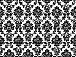 Black And White Damask Pattern drawing
