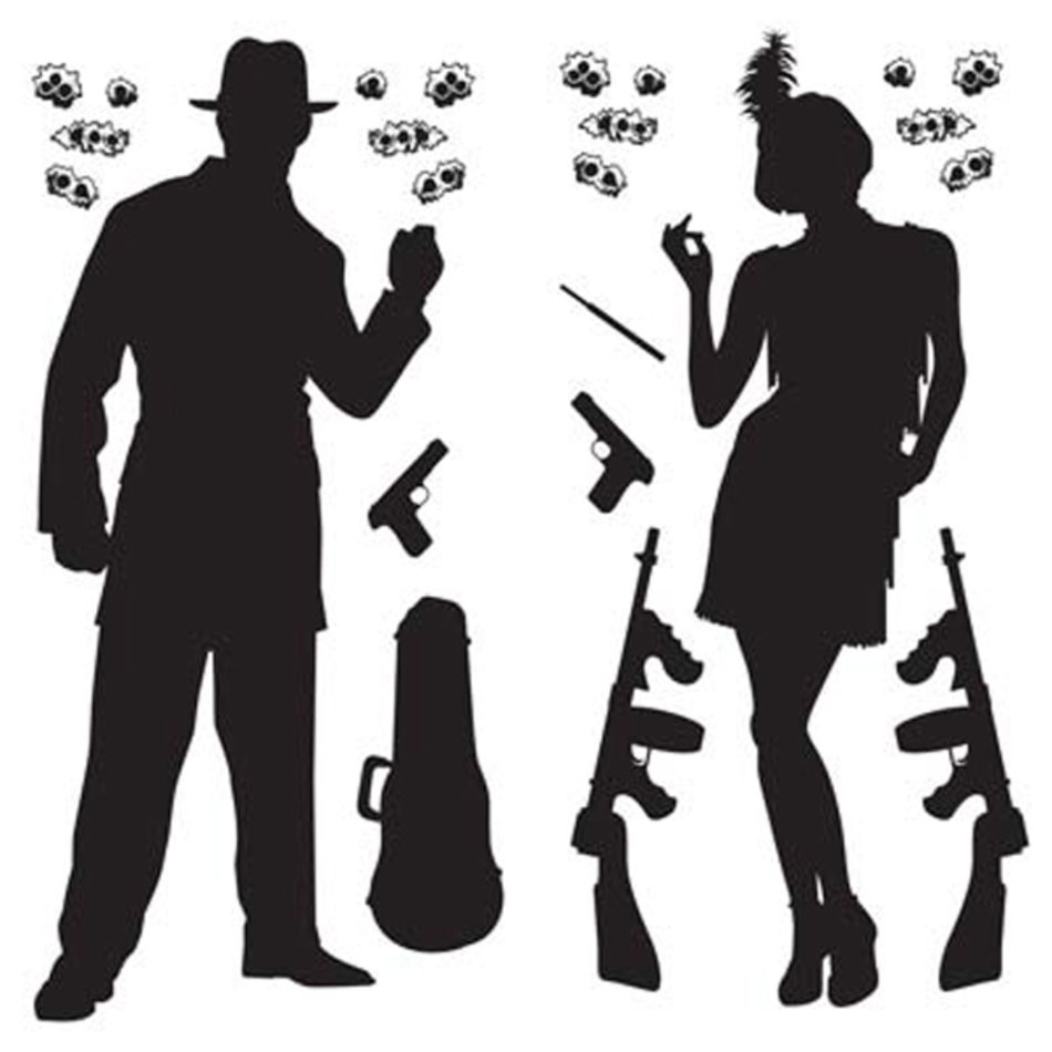 Gangsters Silhouette Clip Art N3