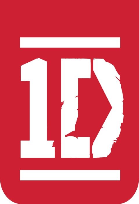 One Direction, red and white Logo